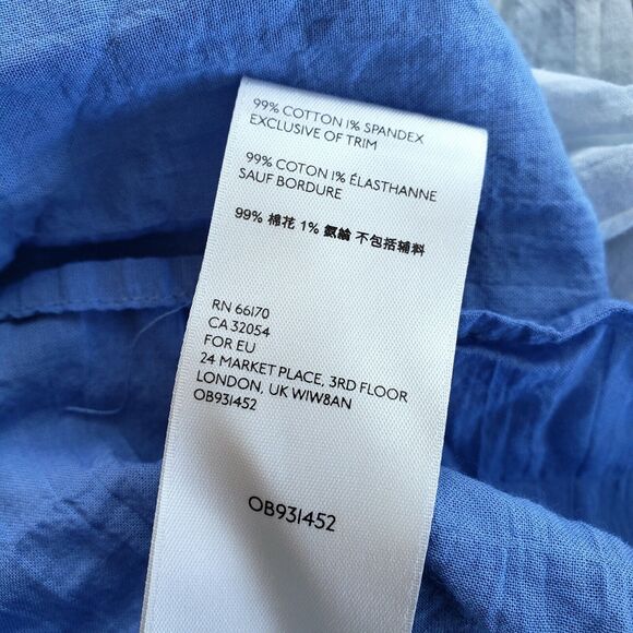 Free People Top Women XS Blue Smocked Tank Boho Festival Peasant Cottagecore NEW - Picture 12 of 13